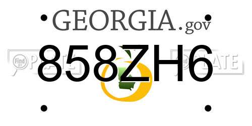 858ZH6 Georgia License Plate