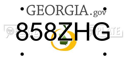 858ZHG Georgia License Plate