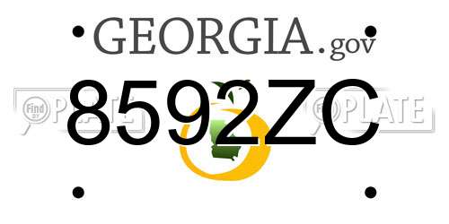 8592ZC Georgia License Plate