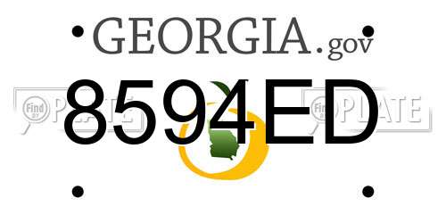 8594ED Georgia License Plate