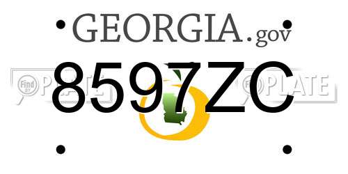 8597ZC Georgia License Plate