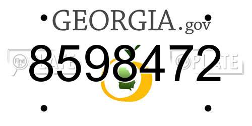 8598472 Georgia License Plate