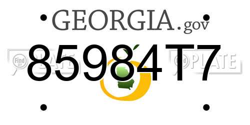 85984T7 Georgia License Plate