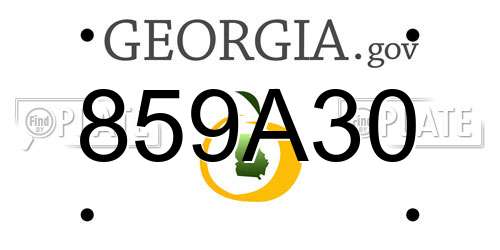 859A30 Georgia License Plate