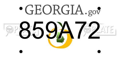 859A72 Georgia License Plate