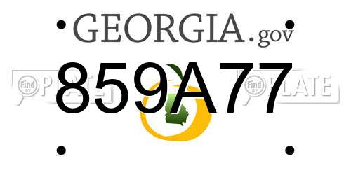 859A77 Georgia License Plate