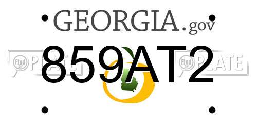 859AT2 Georgia License Plate