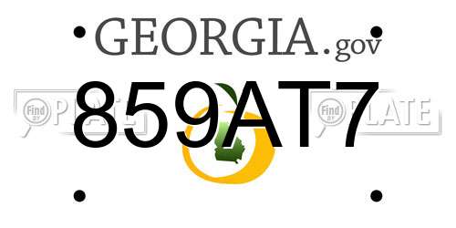 859AT7 Georgia License Plate