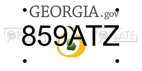 859ATZ Georgia License Plate