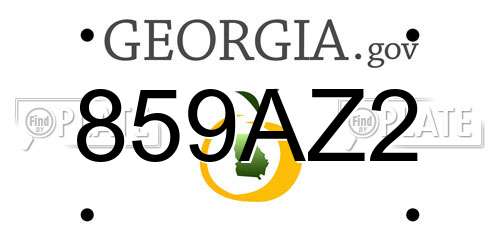 859AZ2 Georgia License Plate