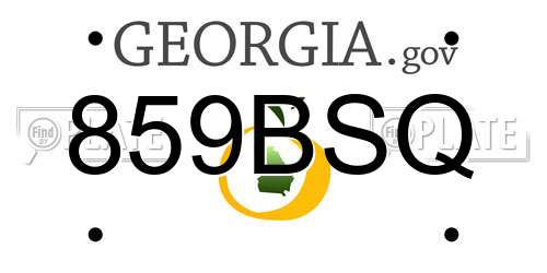 859BSQ Georgia License Plate