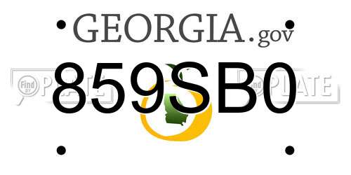 859SB0 Georgia License Plate
