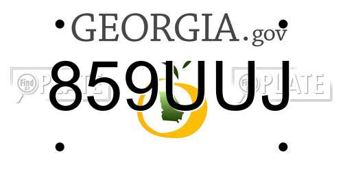 859UUJ Georgia License Plate