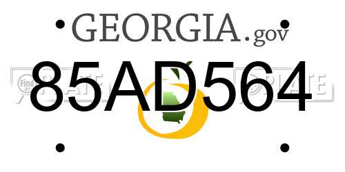 85AD564 Georgia License Plate