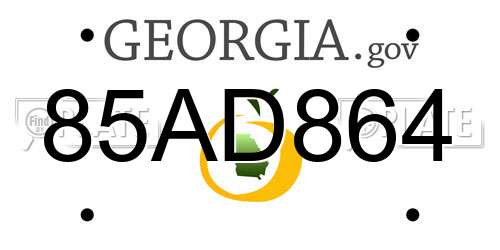 85AD864 Georgia License Plate