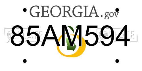 85AM594 Georgia License Plate