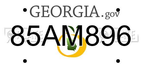 85AM896 Georgia License Plate