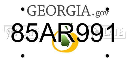 85AR991 Georgia License Plate