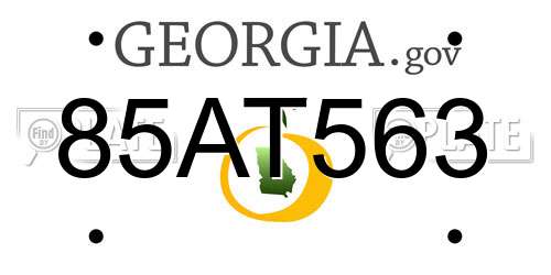 85AT563 Georgia License Plate