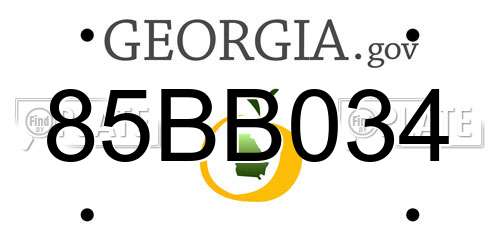85BB034 Georgia License Plate
