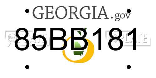 85BB181 Georgia License Plate