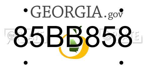 85BB858 Georgia License Plate