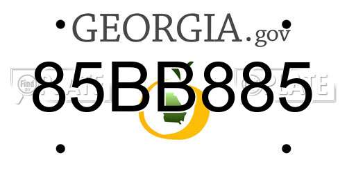 85BB885 Georgia License Plate
