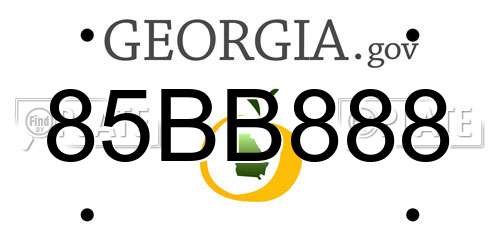 85BB888 Georgia License Plate