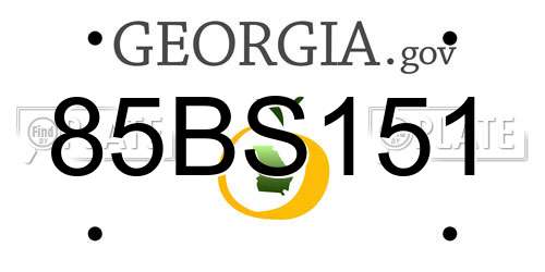85BS151 Georgia License Plate