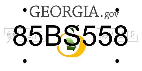 85BS558 Georgia License Plate