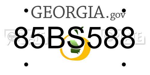 85BS588 Georgia License Plate