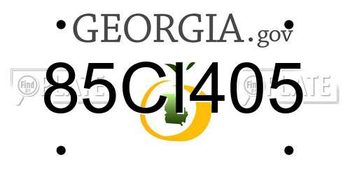 85CI405 Georgia License Plate