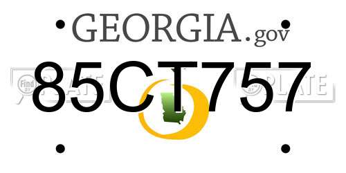 85CT757 Georgia License Plate