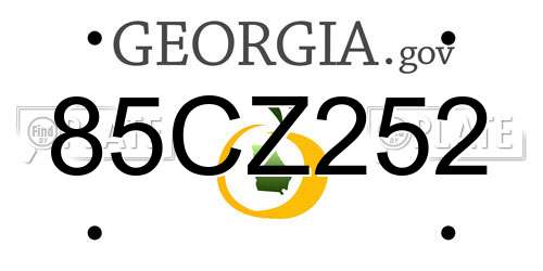 85CZ252 Georgia License Plate