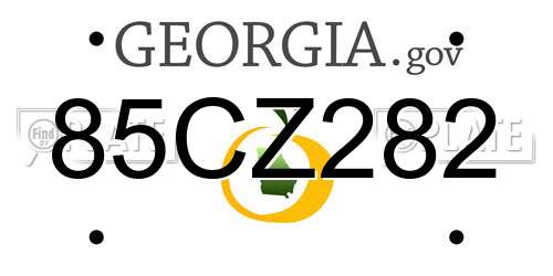 85CZ282 Georgia License Plate