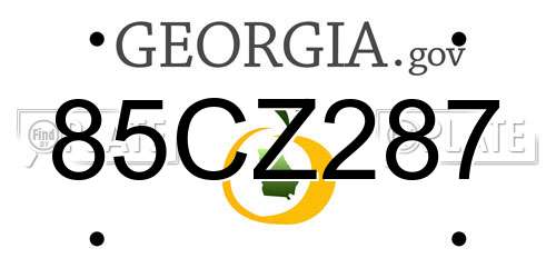 85CZ287 Georgia License Plate