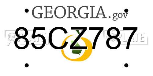 85CZ787 Georgia License Plate