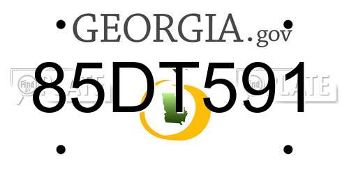 85DT591 Georgia License Plate