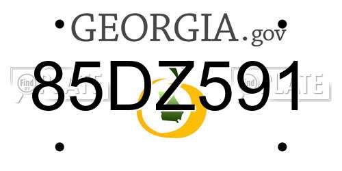 85DZ591 Georgia License Plate