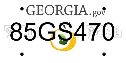 85GS470 Georgia License Plate