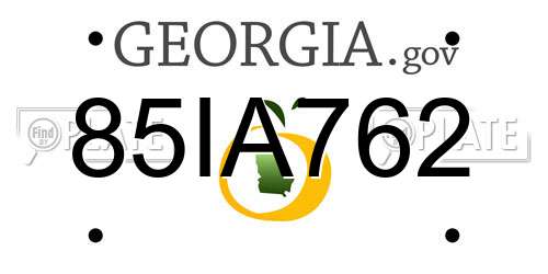 85IA762 Georgia License Plate