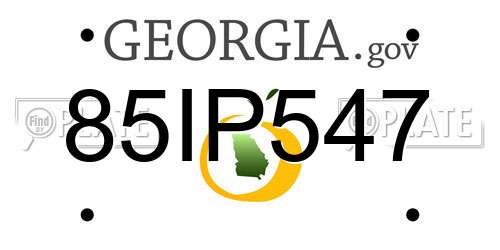 85IP547 Georgia License Plate