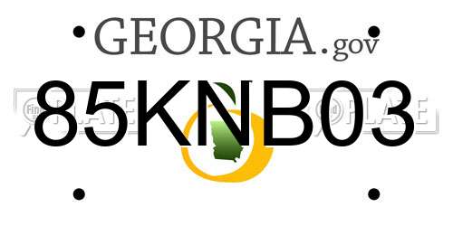 85KNB03 Georgia License Plate