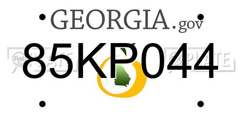 85KP044 Georgia License Plate
