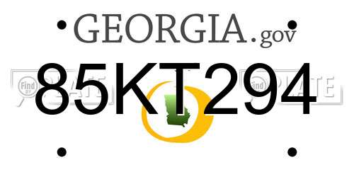 85KT294 Georgia License Plate