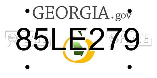 85LE279 Georgia License Plate