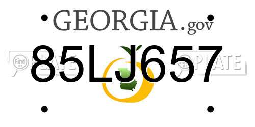 85LJ657 Georgia License Plate