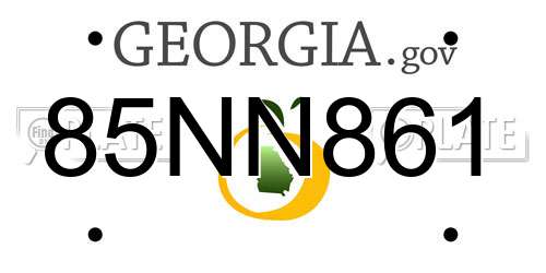 85NN861 Georgia License Plate