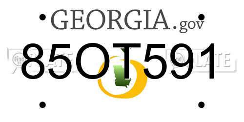 85OT591 Georgia License Plate