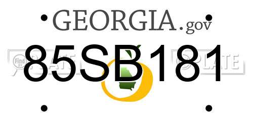 85SB181 Georgia License Plate